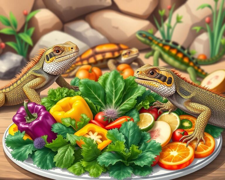 Herbivorous reptile feeding